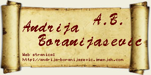 Andrija Boranijašević vizit kartica